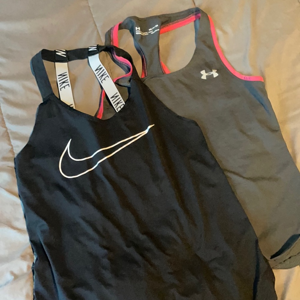 S/2 Athletic Tanks - Nike + Under Armour Size XS/Small